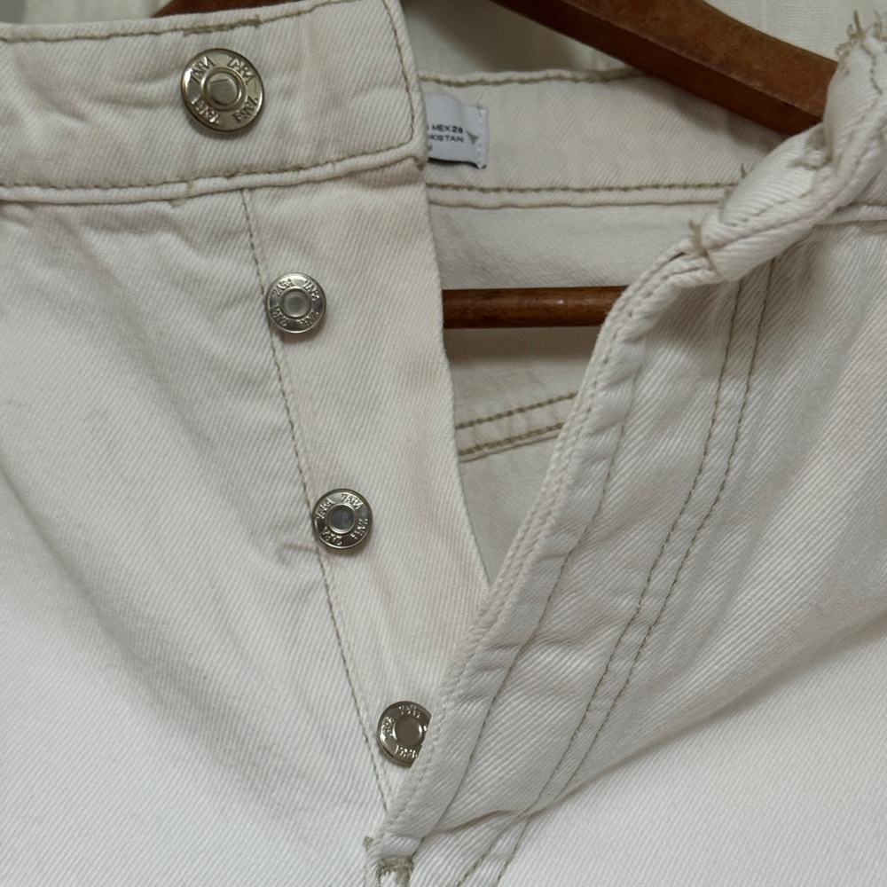 Zara Cream Straight Leg Jeans